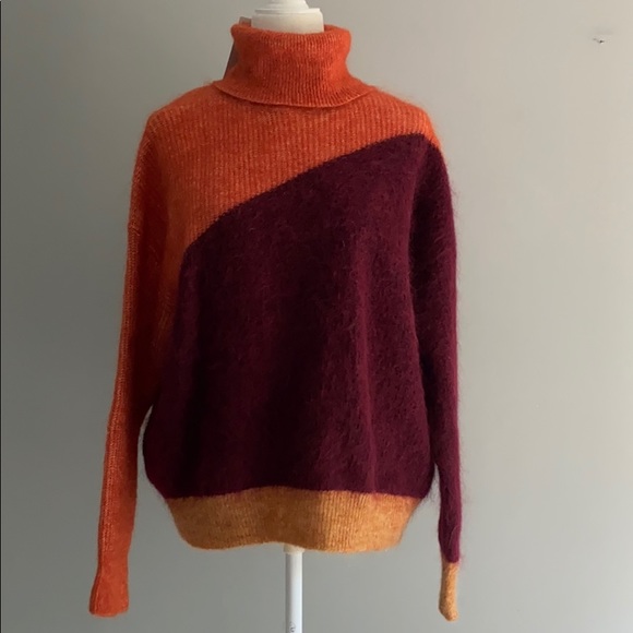 NWOT Zara Mohair Colorblock Sweater - Picture 10 of 16